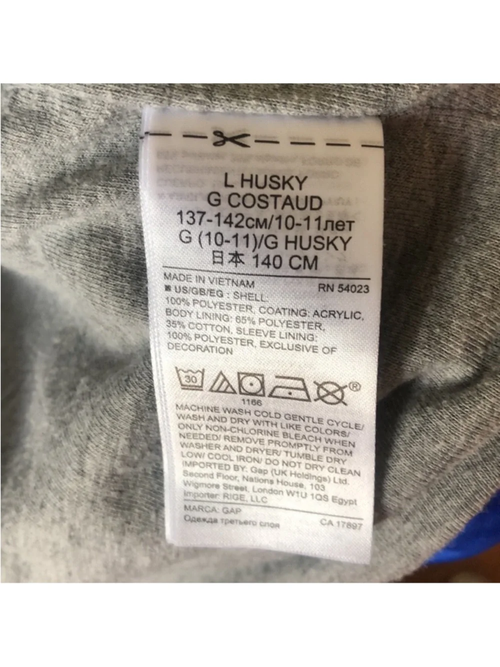 GAP Boys Blue Hooded Windbreaker Jacket Size Large